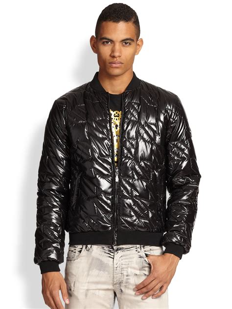 versace jeans padded jacket black|versace jeans couture jacket men's.